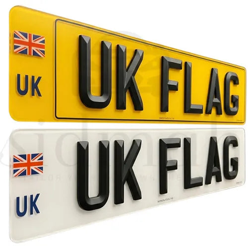 UK Badge ROAD LEGAL Number Plates Pair 2D 3D 4D GLOSS MATTE - EURO Travel Badge