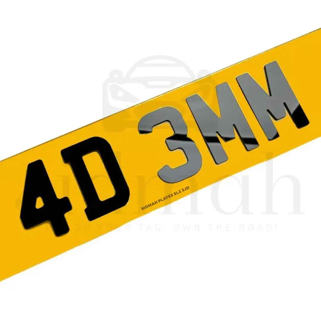 4D 3mm Number Plates UK – Road Legal Custom Reg Plates