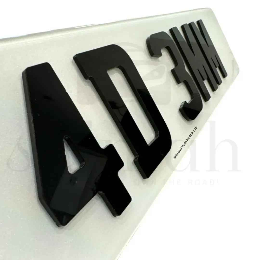 4D 3mm Number Plates UK – Road Legal Custom Reg Plates