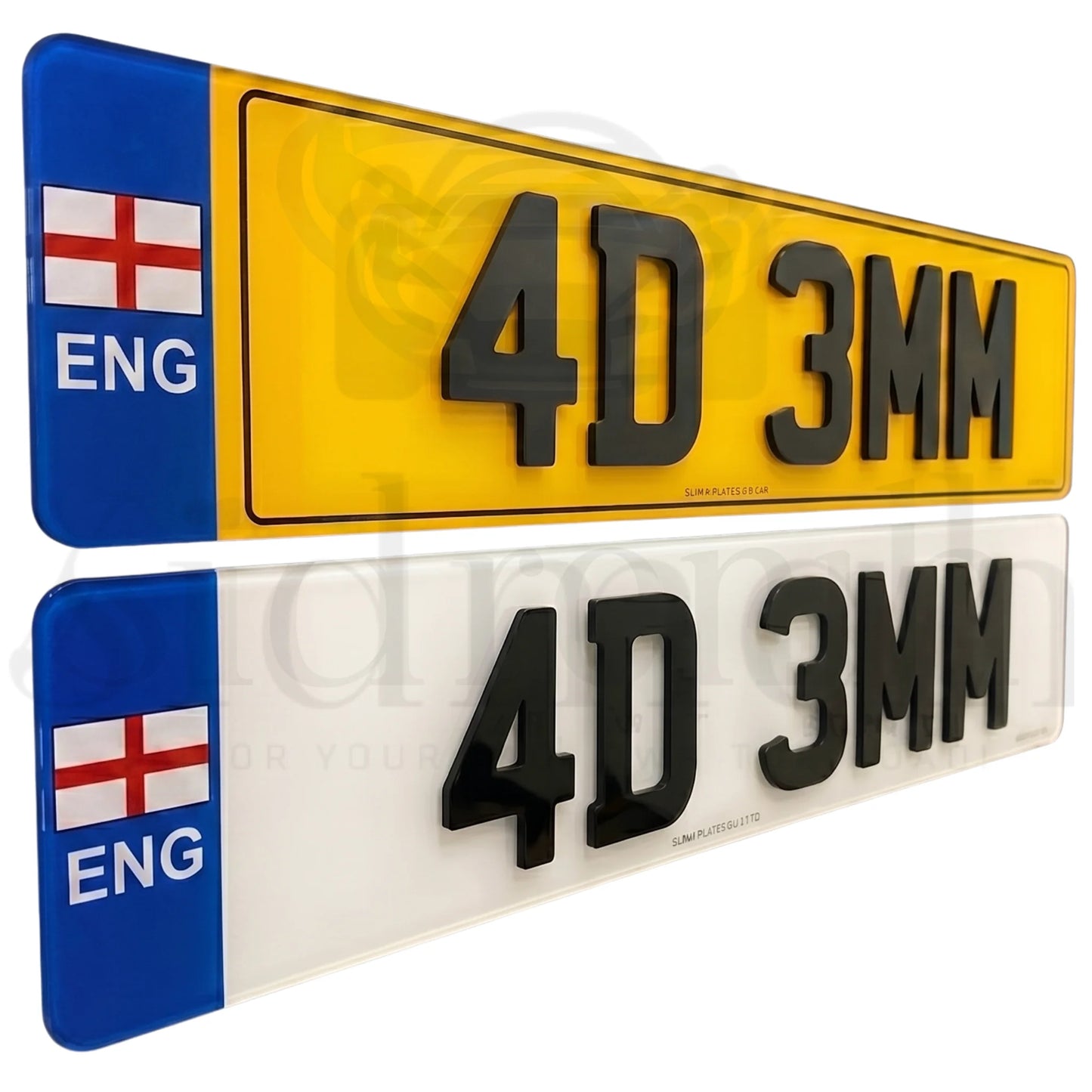 ENG Badge ROAD LEGAL Number Plates Pair 2D 3D 4D GEL GLOSS MATTE - ENGLAND FLAG