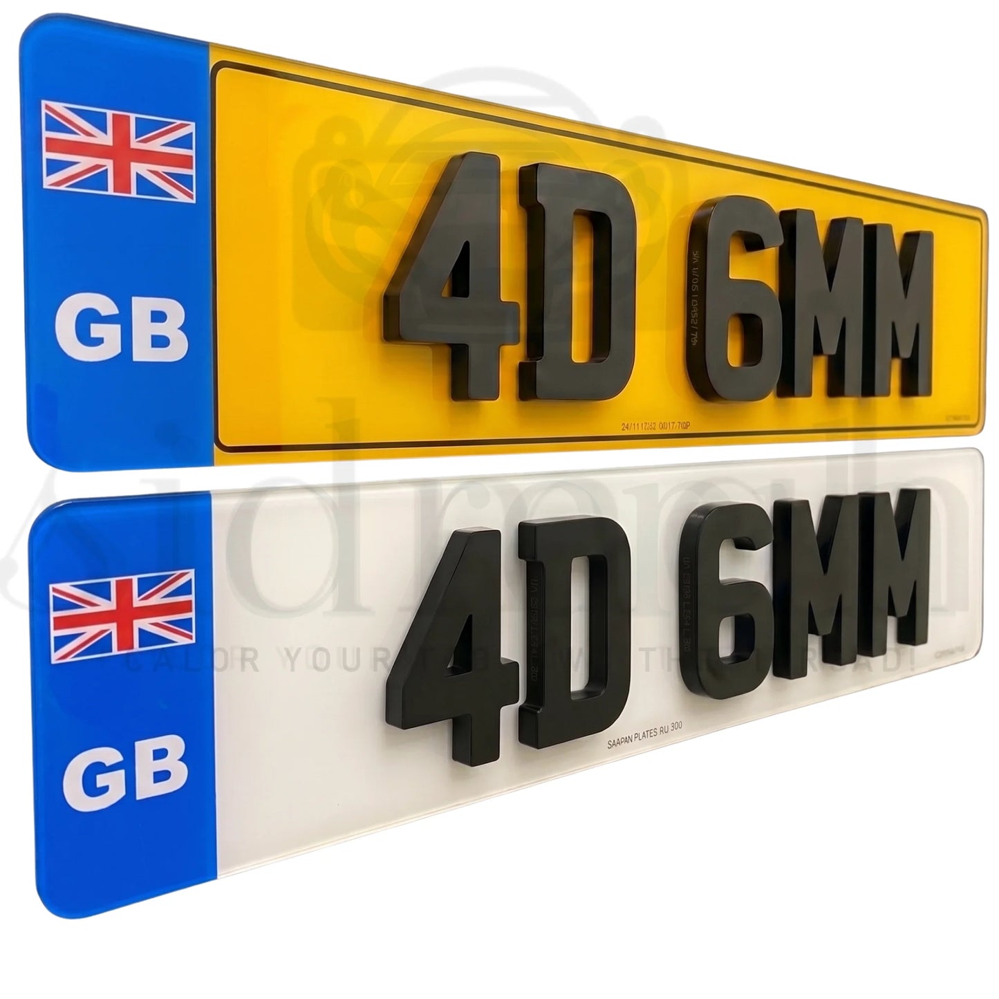 GB Badge ROAD LEGAL Number Plates Pair 2D 3D 4D GEL GLOSS MATTE - GREAT BRITAIN