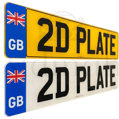 GB Badge ROAD LEGAL Number Plates Pair 2D 3D 4D GEL GLOSS MATTE - GREAT BRITAIN
