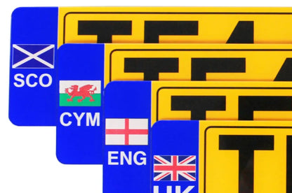 4D RETRO NUMBER PLATES in MATT and GLOSS BEVELLED DIAMOND PAIR - 100% ROAD LEGAL