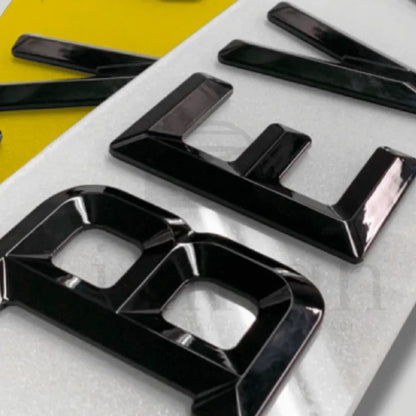 4D RETRO NUMBER PLATES in MATT and GLOSS BEVELLED DIAMOND PAIR - 100% ROAD LEGAL