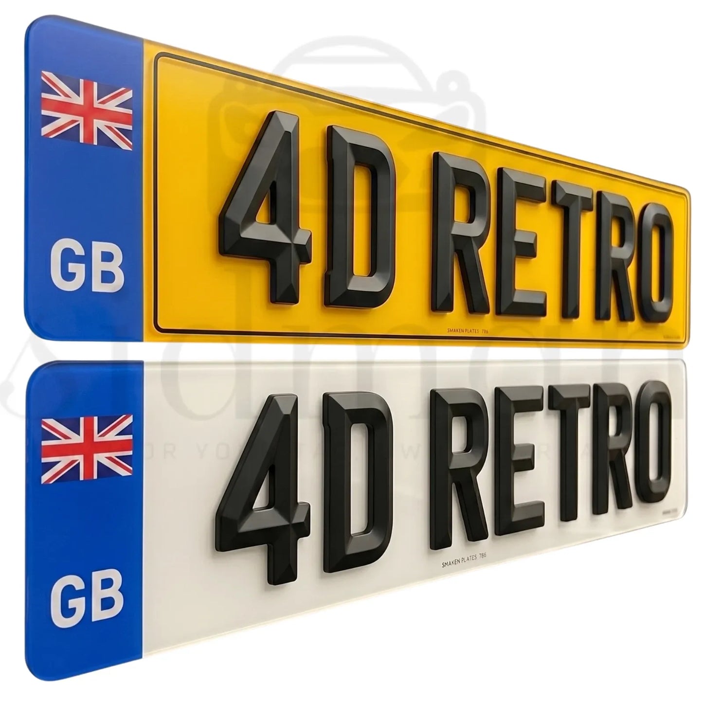 GB Badge ROAD LEGAL Number Plates Pair 2D 3D 4D GEL GLOSS MATTE - GREAT BRITAIN