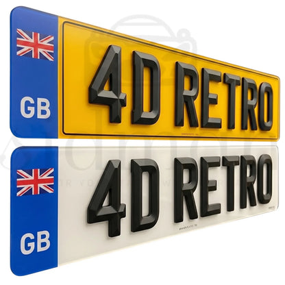 GB Badge ROAD LEGAL Number Plates Pair 2D 3D 4D GEL GLOSS MATTE - GREAT BRITAIN