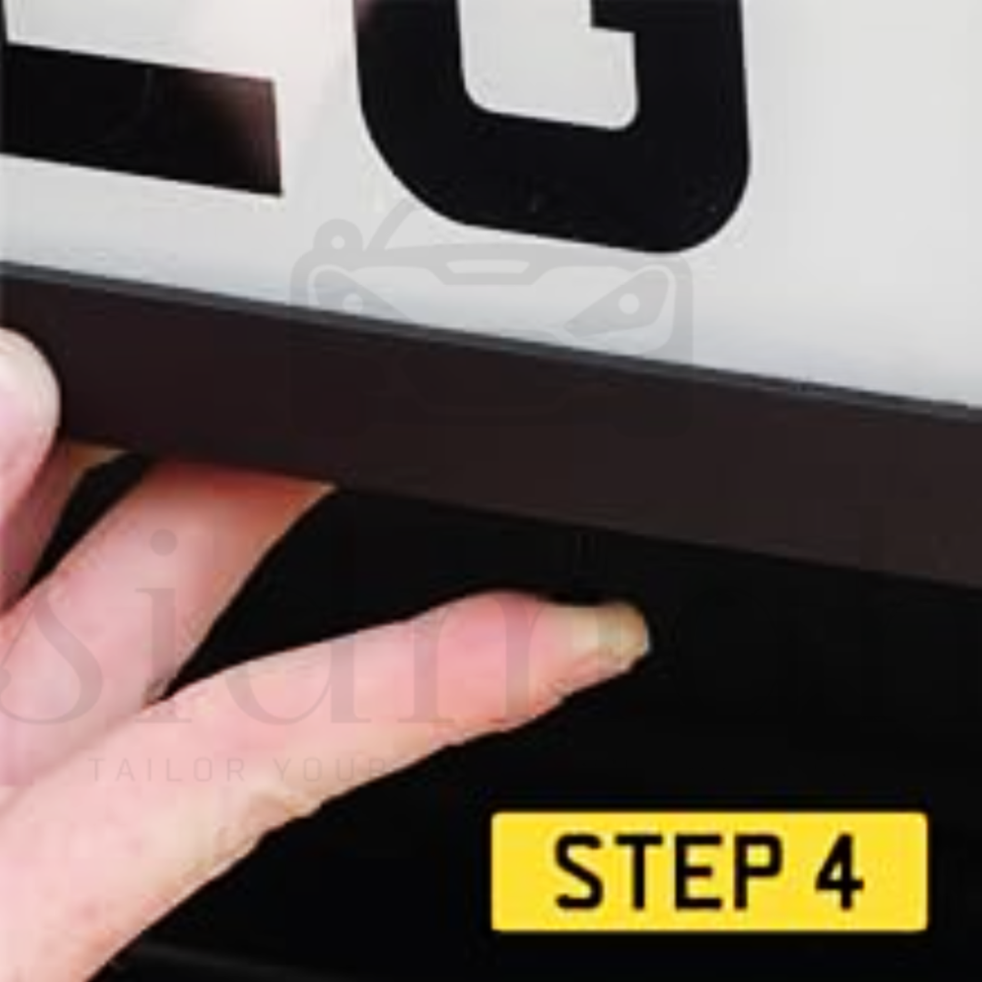 Matte black car plate holder for 520 × 111 mm registration plates