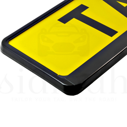 UK 520 × 111 mm number plate holder mounting bracket matte black