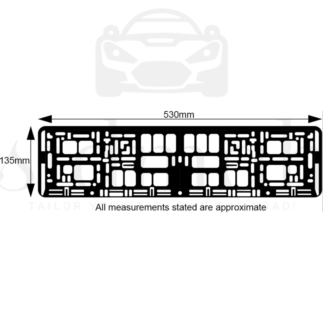 Durable matte number plate holder for standard UK 520 × 111 mm plates