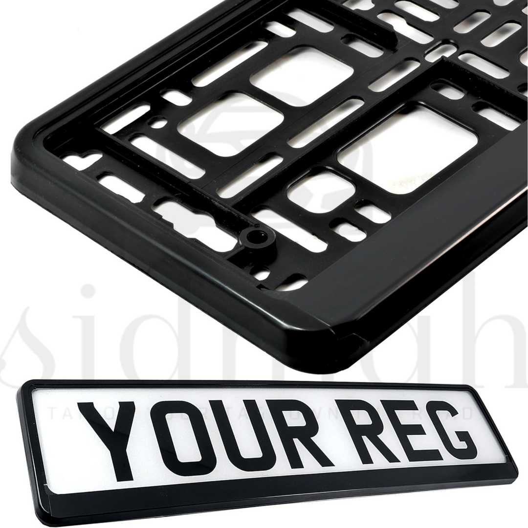 Pair of Premium Number Plate Holders | Front & Rear Frames | Stylish Matte Black