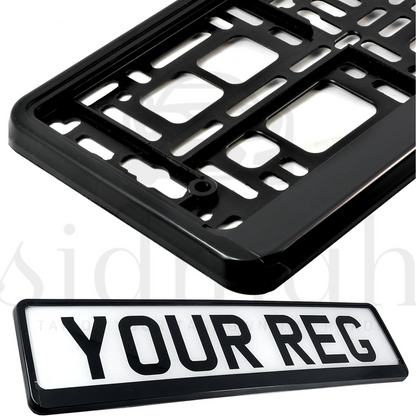 Pair of Premium Number Plate Holders | Front & Rear Frames | Stylish Matte Black