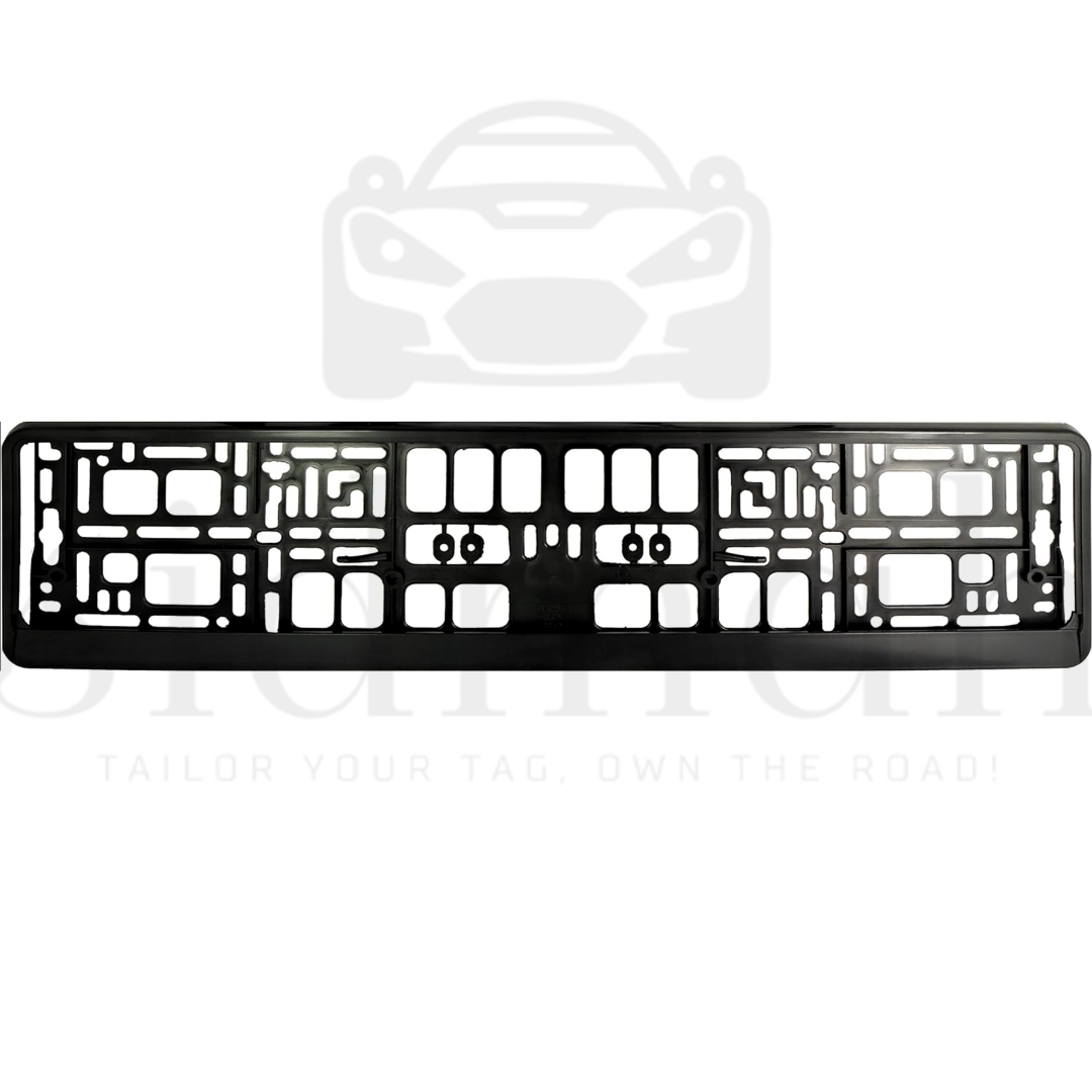 Secure mounting number plate holder for 520 × 111 mm acrylic plates