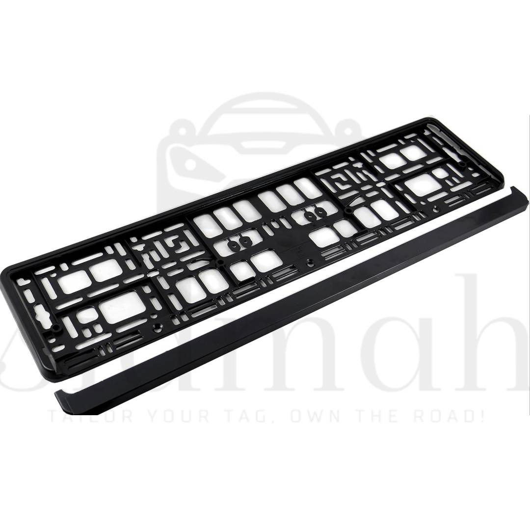 Matte finish vehicle number plate holder for standard UK registration plates