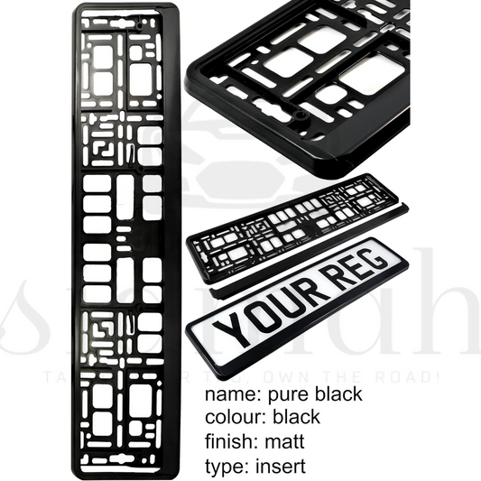 Pair of Premium Number Plate Holders | Front & Rear Frames | Stylish Matte Black