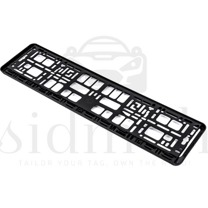 Matte black number plate holder for 520 × 111 mm UK plates